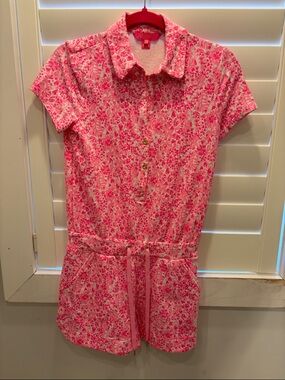 Lilly Pulitzer XS Pink Floral Short Sleeve Romper